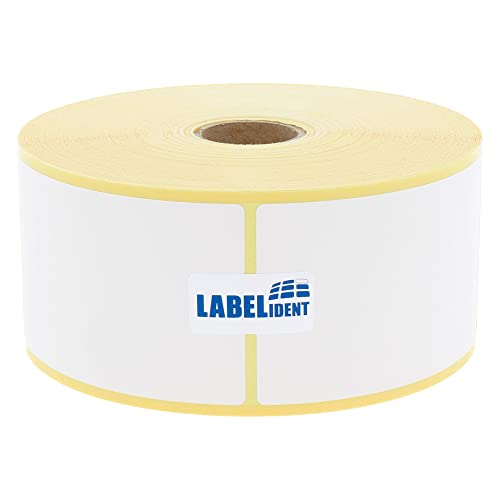 Labelident Thermoetiketten auf Rolle - 50 x 80 mm - 1000 BPA-freie Thermodirekt Etiketten auf 1 Zoll Rolle für Desktopdrucker, selbstklebend von Labelident
