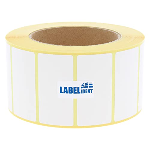 Labelident Thermoetiketten auf Rolle - 60 x 30 mm - 1.500 BPA-freie Thermodirekt Etiketten Eco auf 3 Zoll (76,2 mm) für Standard- und Industriedrucker von Labelident