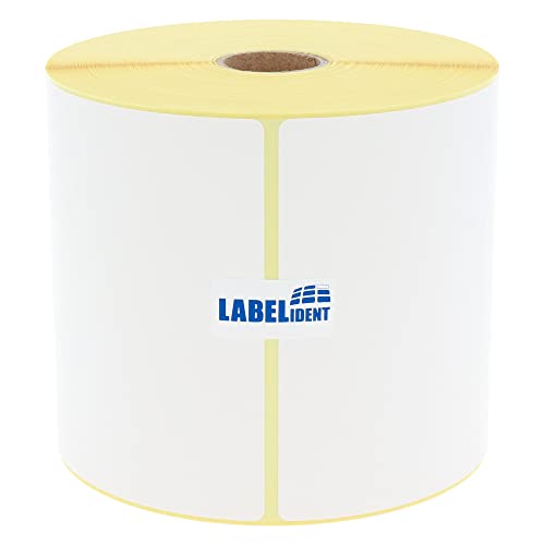 Labelident Thermotransfer-Etiketten 101,6 x 152,4 mm, formatgleich mit Zebra 3006322-475 Papier-Etiketten auf 1 Zoll (25,4 mm) Rolle, selbstklebend von Labelident