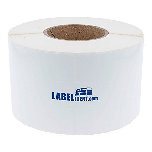 Labelident Thermotransfer-Etiketten 101,6 x 152,4 mm, formatgleich mit Zebra 3011713-950 Polyethylenetiketten auf 3 Zoll (76,2 mm) Rolle, selbstklebend von Labelident