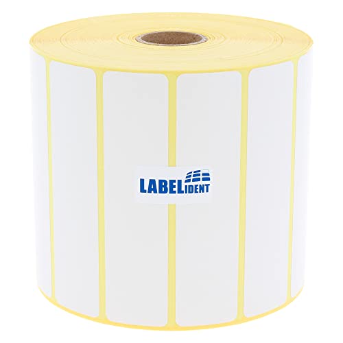 Labelident Thermotransfer-Etiketten 101,6 x 25,4 mm, formatgleich mit Zebra 800274-105 - 2.580 Papier-Etiketten auf 1 Zoll (25,4 mm) Rolle, selbstklebend von Labelident