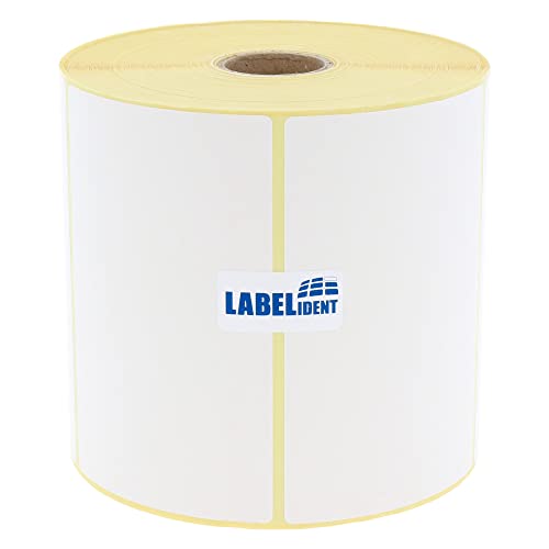 Labelident Thermotransfer-Etiketten 101,6 x 63,5 mm, formatgleich mit Zebra 3007206-T - 1.100 Papier-Etiketten auf 1 Zoll (25,4 mm) Rolle, selbstklebend von Labelident
