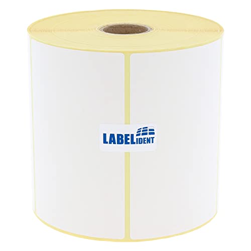 Labelident Thermotransfer-Etiketten 101,6 x 63,5 mm, formatgleich mit Zebra 880023-063D - 1.100 Papier-Etiketten auf 1 Zoll (25,4 mm) Rolle, selbstklebend von Labelident