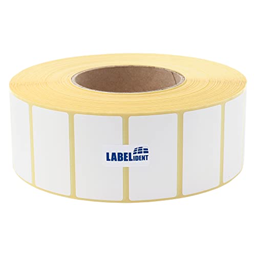 Labelident Thermotransfer-Etiketten 57,15 x 19,05 mm, formatgleich mit Zebra 901-001 - 7.995 Papier-Etiketten auf 3 Zoll (76,2 mm) Rolle, selbstklebend von Labelident