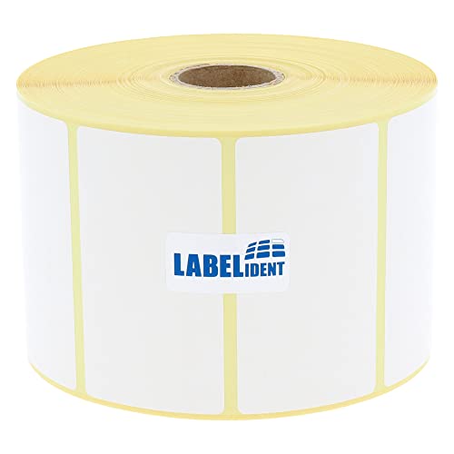 Thermotransfer-Etiketten 69,85 x 38,1 mm, formatgleich mit Zebra 880013-038D - 1.790 Papier-Etiketten auf 25 mm Rolle, selbstklebend von Labelident