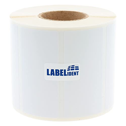Labelident Thermotransfer Etiketten auf Rolle - 76 x 36,5 mm - 800 Papier Etiketten High Gloss, 1,57 Zoll (40 mm) Kern, hochglänzend, Inkjet Etiketten beschichtet von Labelident