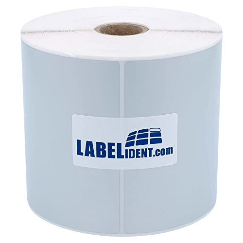 Labelident Thermotransfer-Etiketten auf Rolle silber - 100 x 150 mm - 500 Polyester PET Etiketten auf 1 Rolle(n), 25 mm (1 Zoll), Typenschild Etiketten selbstklebend von Labelident