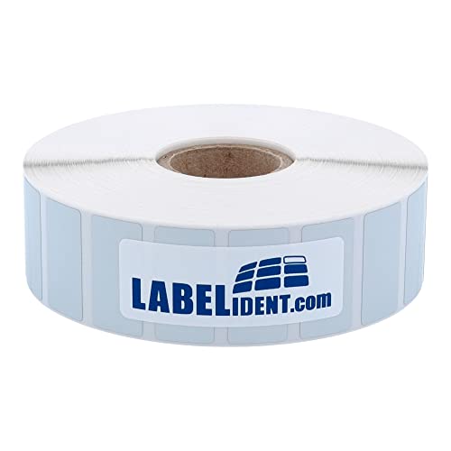 Labelident Thermotransfer-Etiketten auf Rolle silber - 25,4 x 12,7 mm - 3.000 Polyester PET Etiketten auf 1 Rolle(n), 1 Zoll (25,4 mm), Typenschild Etiketten selbstklebend von Labelident