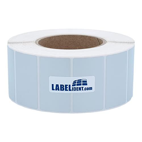 Labelident Thermotransfer-Etiketten auf Rolle silber - 40 x 20 mm - 2.000 Polyester PET Etiketten auf 1 Rolle(n), 3 Zoll (76,2 mm), Typenschild Etiketten selbstklebend von Labelident
