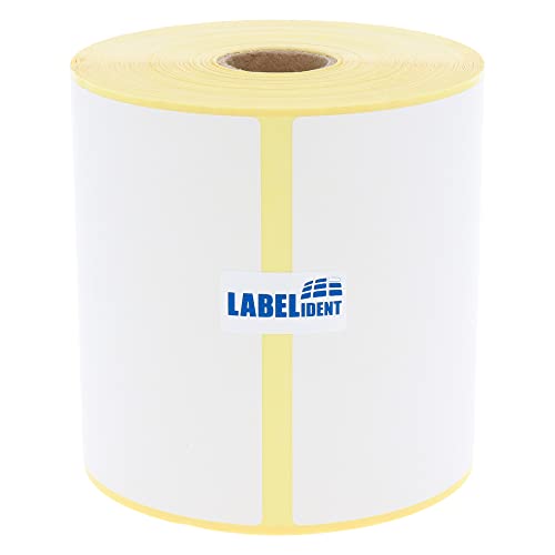 Thermotransfer-Etiketten auf Rolle weiß - 100 x 120 mm - 500 Haftetiketten auf 1 Rolle/n, 25 mm Kern, Rollenetiketten Papier, selbstklebend von Labelident