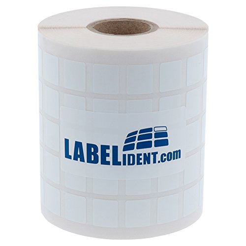 Labelident Thermotransfer Etiketten auf Rolle weiß - 12,7 x 11 mm - 10.000 Polyester PET Etiketten für Typenschilder, 1 Zoll (25,4 mm), selbstklebend, satinweiß von Labelident
