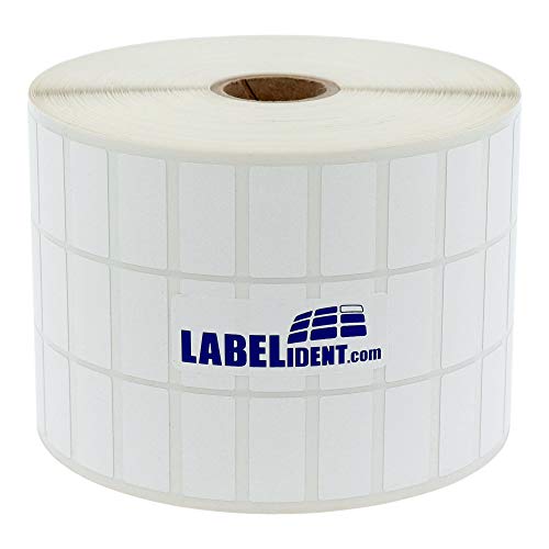 Labelident Thermotransfer Etiketten auf Rolle weiß - 25,4 x 12,7 mm - 9.000 Polyester PET Etiketten für Typenschilder, 1 Zoll (25,4 mm), selbstklebend, satinweiß von Labelident