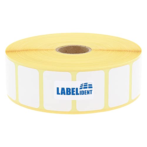 Labelident Thermotransfer-Etiketten auf Rolle weiß - 31 x 22 mm - 2780 Haftetiketten auf 1 Rolle(n), 1 Zoll Kern, Rollenetiketten Papier, selbstklebend, Trägerperfo. von Labelident