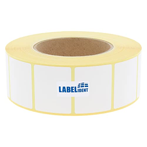 Labelident Thermotransfer-Etiketten auf Rolle weiß - 45 x 36 mm - 2000 Haftetiketten auf 1 Rolle(n), 3 Zoll Kern, Rollenetiketten Papier, selbstklebend von Labelident