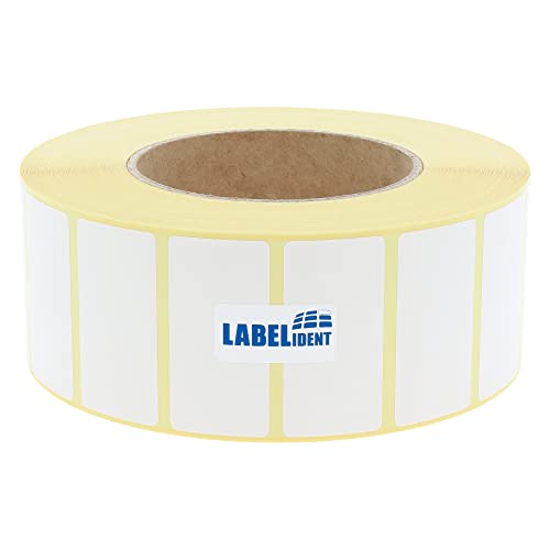 Labelident Thermotransfer-Etiketten auf Rolle weiß - 50,8 x 25,4 mm - 3000 Haftetiketten auf 1 Rolle(n), 3 Zoll Kern, Rollenetiketten Papier, selbstklebend von Labelident