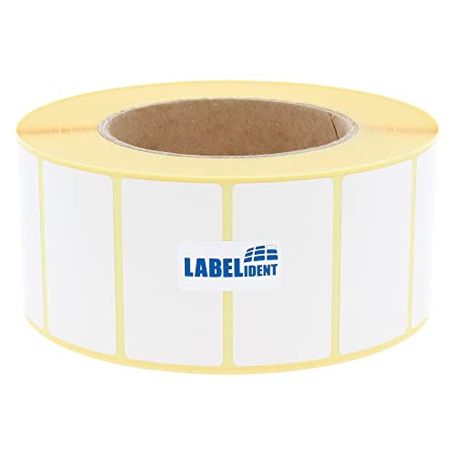 Labelident Thermotransfer-Etiketten auf Rolle weiß - 50 x 36 mm - 3.937 Haftetiketten auf 1 Rolle/n, 3 Zoll (76,2 mm) Kern, Rollenetiketten Papier, selbstklebend von Labelident