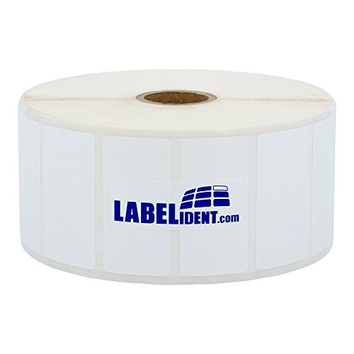 Labelident Thermotransfer Etiketten auf Rolle weiß - 57,15 x 19,05 mm - 1000 Polyester PET Etiketten für Typenschilder, 1 Zoll, selbstklebend, matt von Labelident