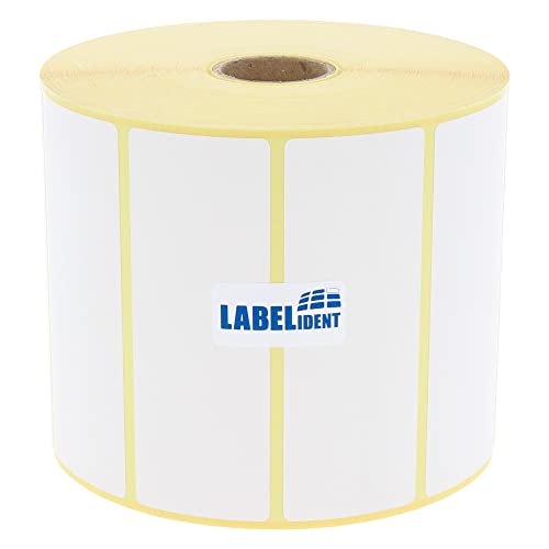 Labelident Thermotransfer-Etiketten auf Rolle weiß - 76,2 x 25,4 mm - 2.600 Haftetiketten auf 1 Rolle/n, 1 Zoll (25,4 mm) Kern, Rollenetiketten Papier, selbstklebend von Labelident