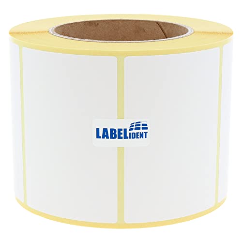 Labelident Thermotransfer-Etiketten auf Rolle weiß - 80 x 50 mm - 3.000 Haftetiketten auf 1 Rolle(n), 3 Zoll (76,2 mm) Kern, Rollenetiketten Papier, selbstklebend von Labelident