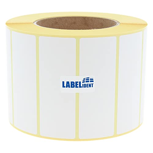 Labelident Thermotransfer-Etiketten auf Rolle weiß - 90 x 33 mm - 2000 Haftetiketten auf 1 Rolle(n), 3 Zoll Kern, Rollenetiketten Papier, selbstklebend von Labelident