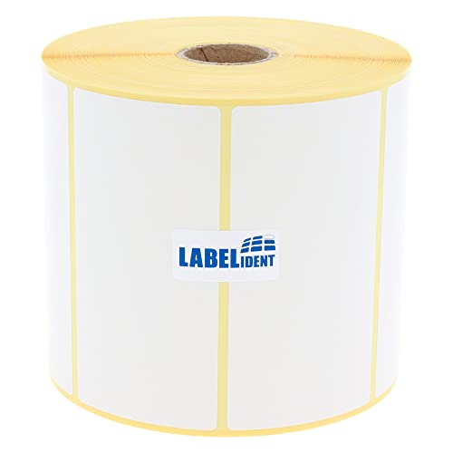 Labelident Thermotransfer-Etiketten auf Rolle weiß - 95 x 48 mm - 1500 Haftetiketten auf 1 Rolle(n), 1 Zoll Kern, Rollenetiketten Papier, selbstklebend von Labelident