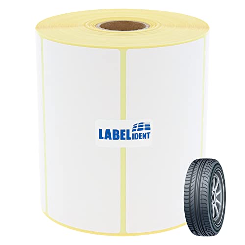 Labelident Thermotransfer-Etiketten extrem permanent - 100 x 50 mm - 500 Reifenetiketten auf 1 Zoll Rollenkern für Desktopdrucker, Papier, seidenmatt von Labelident