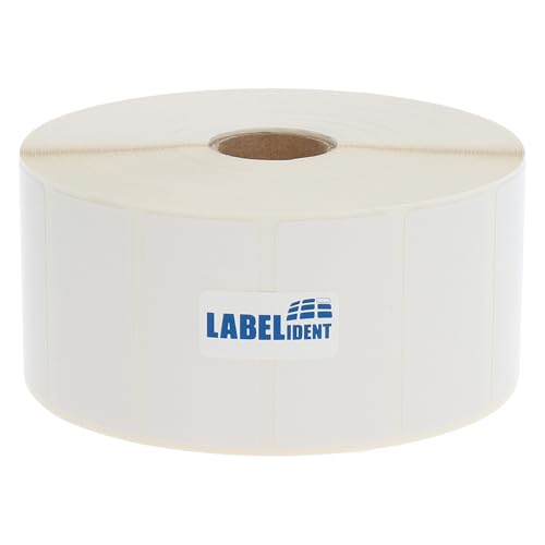 Labelident Thermotransfer-Etiketten extrem permanent - 50,8 x 25,4 mm - 2.000 Reifenetiketten auf 1 Zoll (25,4 mm) Rollenkern für Desktopdrucker, Papier, seidenmatt von Labelident