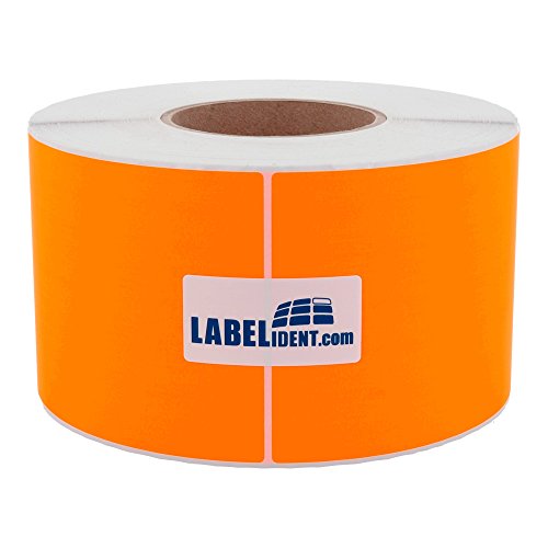 Labelident Thermotransfer-Etiketten in leuchtorange - 100 x 150 mm - 1.000 Rollenetiketten auf 3 Zoll (76,2 mm) Rolle, Papier, selbstklebend von Labelident