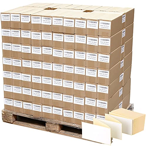 Labelident Versandetiketten DHL, leporello-gefalzt - 103 x 150 mm - 1 Palette mit 322.000 BPA-freien Thermo Etiketten in 161 Packungen, Thermodirekt, Trägerperfo. von Labelident