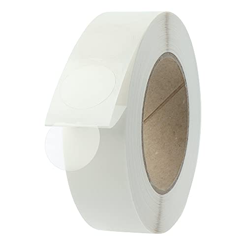 Verschlussetiketten transparent - Ø 30 mm - 4.000 klare Kreis Etiketten auf 1 Rolle(n), 40 mm Kern, Polyethylen selbstklebend, mittig perforiert von Labelident