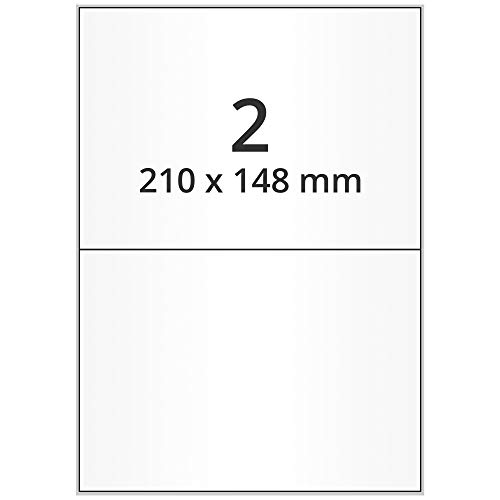 Labelident wetterfeste Folienetiketten - 210 x 148 mm - 200 PET Polyester Etiketten transparent matt, selbstklebend, 100 Blatt DIN A4 Bogen von Labelident