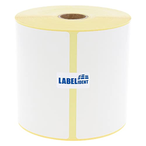 Thermotransfer-Etiketten auf Rolle weiß - 101,6 x 76,2 mm - 930 Haftetiketten auf 1 Rolle/n, 25 mm Kern, Rollenetiketten Papier, wieder ablösbar, Trägerperfo. Thermotransfer-Etiketten auf Rolle weiß - 101,6 x 76,2 mm - 930 Haftetiketten auf 1 Rolle/n, 25 mm Kern, Rollenetiketten Papier, wieder ablösbar, Trägerperfo. von Labelident