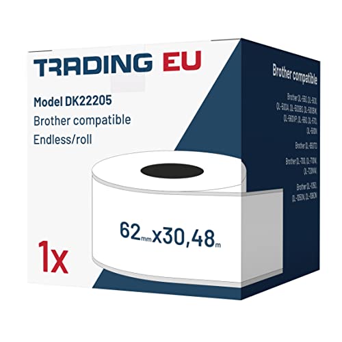 1x Label kompat. zu Brother DK22205 62 mm x 30,48 m endlos grün mit wiederverwendbarer Wechselhalterung 1x Label kompat. zu Brother DK22205 62 mm x 30,48 m endlos grün mit wiederverwendbarer Wechselhalterung von Labeltrade