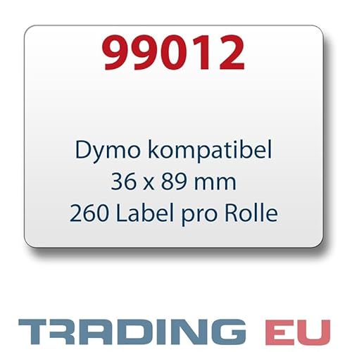 LabelTrade Kompatibel/Ersatz für Dymo 99012 36 x 89 mm 260 Label Etiketten pro Rolle/Seiko SLP-2RLE 36 x 89 mm 260 Label pro Rolle (20x) von Labeltrade