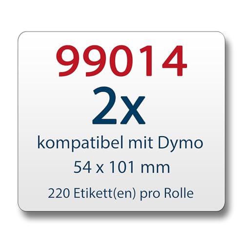 LabelTrade Kompatibel/Ersatz für Dymo 99014 54x101mm 220 Label Etiketten pro Rolle/Seiko SLP-SRL 54x101mm 220 Label pro Rolle (2x) von Labeltrade