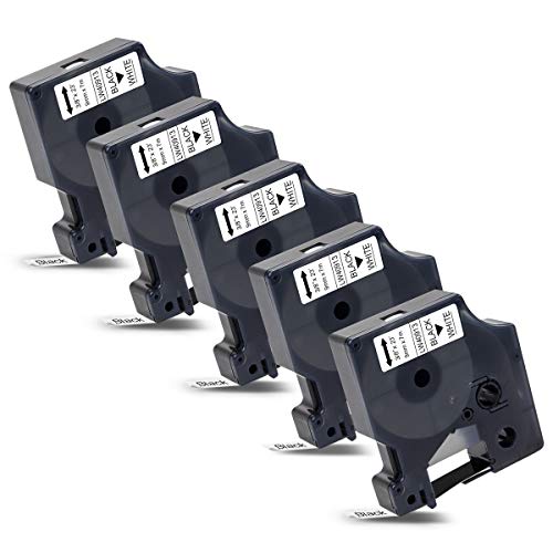 5x Labelwell Kompatibel Schriftband Ersatz für DYMO 40913 S0720680 D1 9mm Schwarz auf Weiß Etikettenband für Dymo LabelManager 160 PNP 210D 360D 280 420P 500TS Labelpoint 250 150 100 von Labelwell