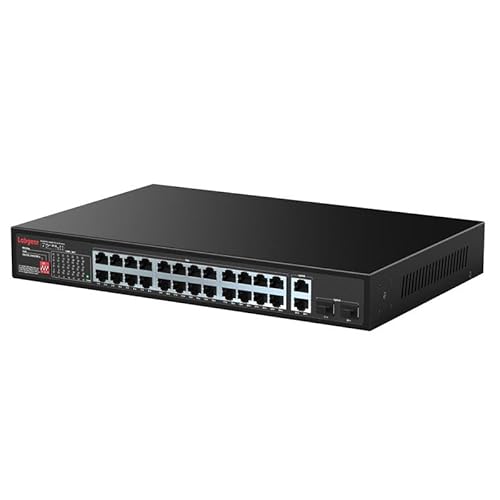 Labgear PoE 24 Port 10/100/1000Mbps Switch Unmanaged PoE Switch, Metallgehäuse von Labgear