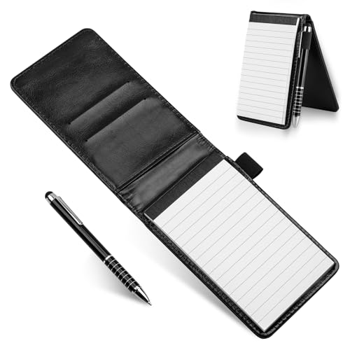 Labmilon Klein Mini Notizbuch mit 2 Minen, Notizblöcke, A7 Kleiner Pocket Notizblock mit Stift für Büro, Schule, Aktivitäten Freien(Schwarz) von Labmilon