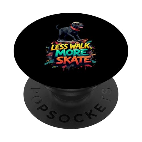 Lustiges Skateboard-Geschenk für Besitzer eines schwarzen Labradors PopSockets Klebender PopGrip von Labrador Fun Designs