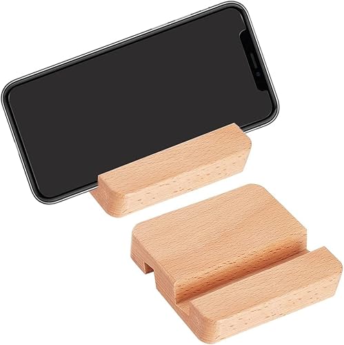 2 Stück Holz Handy Halter Quadratischer Holz Handyständer Universal Desktop-Telefonständer Tragbarer Mobiler Tablet-Halter für Unterstützung von Telefon im Büro zu Hause (1) von Labstandard