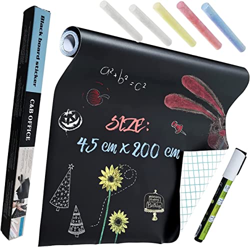 Tafelfolie Selbstklebend Kreidetafel Folie mit 5 Tafelkreide 1 Kreidemarker Tafel Wandaufkleber Tafelfolie Schwarz Tafelpapier Selbstklebende Kreidefolie für Zuhause Büro DIY Zeichnen Deko Tafelfolie Selbstklebend Kreidetafel Folie mit 5 Tafelkreide 1 Kreidemarker Tafel Wandaufkleber Tafelfolie Schwarz Tafelpapier Selbstklebende Kreidefolie für Zuhause Büro DIY Zeichnen Deko von Labstandard