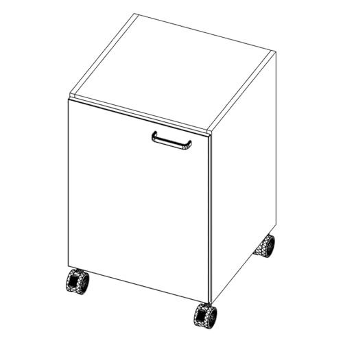 Labtable G-0017 Mobiler Unterschrank mit 1 Tür Rechts, 530mm Breite x 530mm Tiefe x 810mm Höhe von Labtable