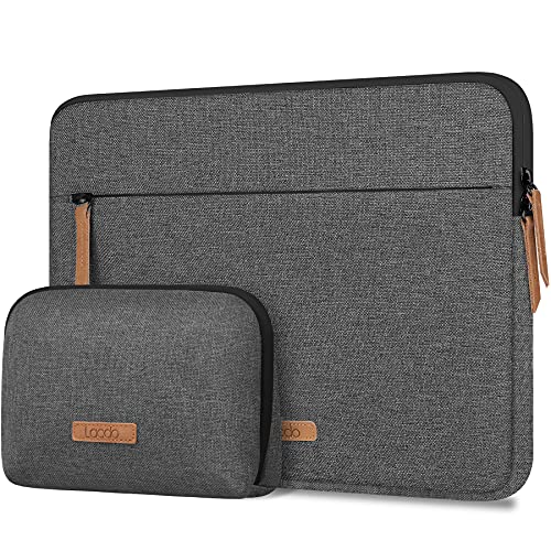 Lacdo 360° Rundumschutz Laptop Tasche Hülle für 13 Zoll Neu MacBook Air M3 A3113/M2 A2681/M1 A2337 A2179 2024-2018, 13 Zoll Neu MacBook Pro M2/M1 A2338 A2251 A2289, 12.9 Zoll Neu iPad Pro, Dunkelgrau von Lacdo