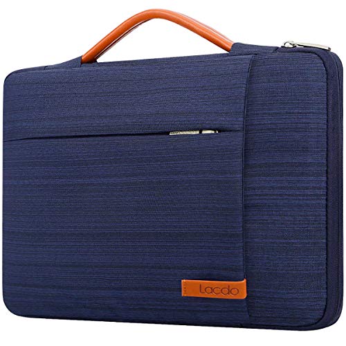 Lacdo 360° Rundumschutz Laptop Tasche Hülle für 13 Zoll Neu MacBook Air M3 A3113/M2 A2681/M1 A2337 A2179 2024-2018, 13 Zoll Neu MacBook Pro M2/M1 A2338 A2251 A2289 A2159, 12.9" Neu iPad Pro, Blau von Lacdo