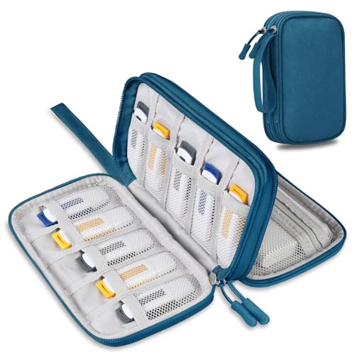 Lacdo USB-Flash-Laufwerk-Gehäuse, USB-Stick-Halter Hülle Organizer Tragbare Elektronische Zubehör Aufbewahrungstasche für San Disk/SamData/Samsung Jump Drive Memory Stick, Kabel, Grün von Lacdo