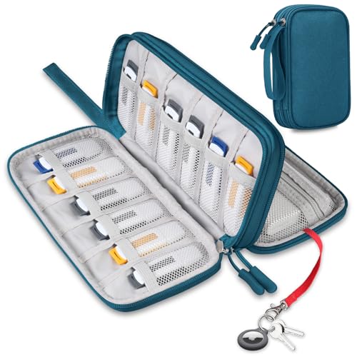 Lacdo USB-Flash-Laufwerk-Gehäuse, USB-Stick-Halter Hülle Tragbare Organizer Zubehör Elektronische Aufbewahrungstasche für San Disk/SamData/Samsung Jump Drive Memory Stick, Kabel, Mittlere Größe-Grün von Lacdo