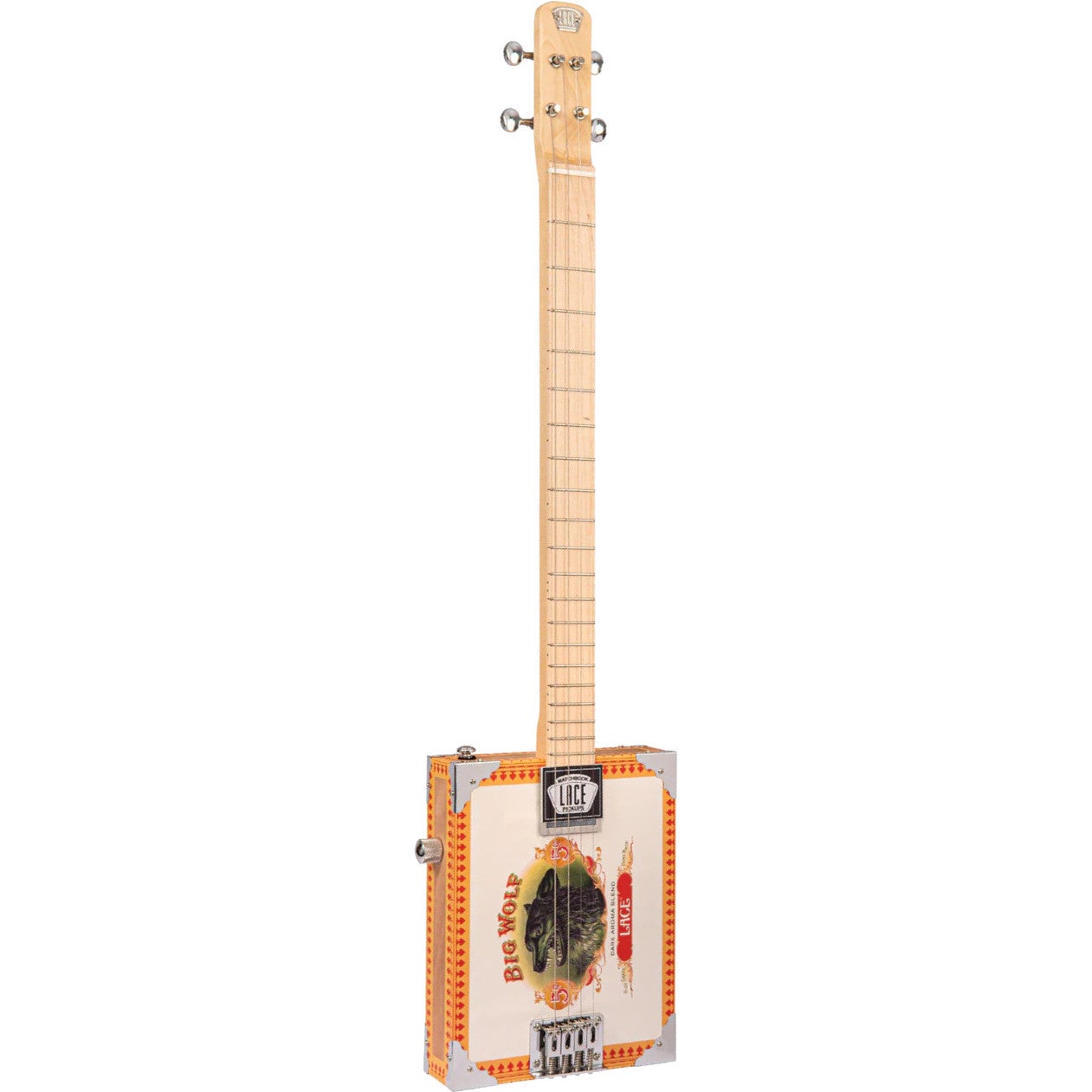 (B-Ware) Lace Cigar Box Guitar Big Wolf 4-string Electric Guitar von Lace