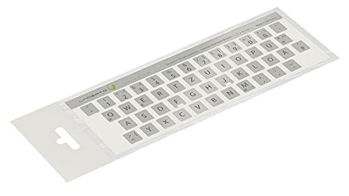 Lacerto® | 11x13mm Deutsche Aufkleber für PC/Laptop & Notebook Tastaturen mit mattem kratzfestem Laminat, Germany Keyboard Stickers QWERTZ | Farbe: Silber von Lacerto