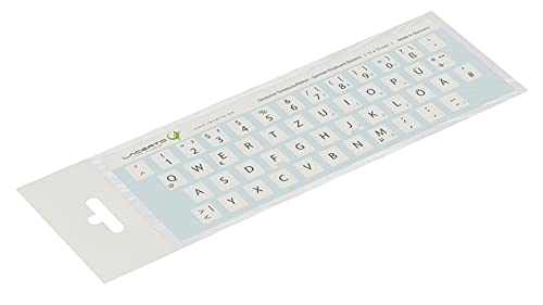 Lacerto® | 11x13mm Deutsche Aufkleber für PC/Laptop & Notebook Tastaturen mit mattem kratzfestem Laminat, Germany Keyboard Stickers QWERTZ | Farbe: Weiß von Lacerto