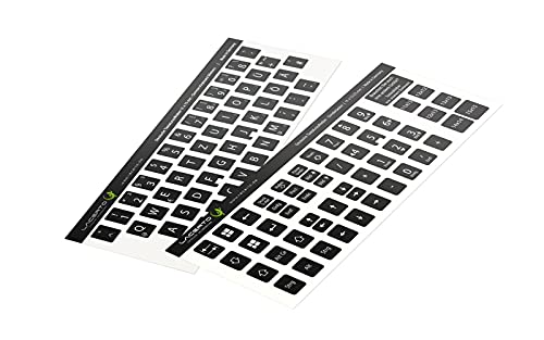 Lacerto® | 11x13mm - Deutsches Aufkleberset für PC & Laptop Tastaturen inkl. Zusatztasten & Ziffernblock | Farbe: Schwarz von Lacerto
